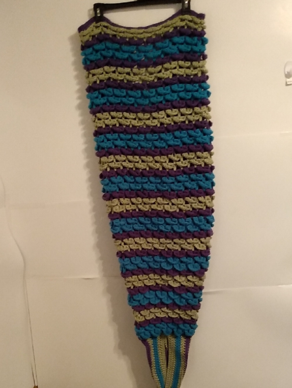 Mermaid Tail Crochet Blanket Afgahan Green Purple